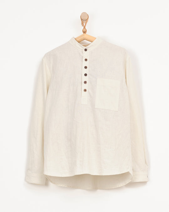 6-Button Shirt in Natural