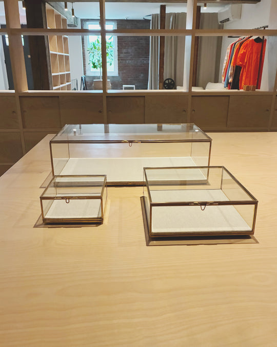 Glass & Brass Display Boxes - Multiple Sizes