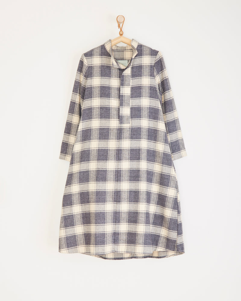 Thea Dress in Gray Plaid
