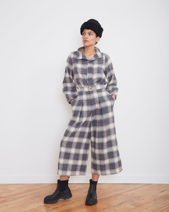 Lin Trousers in Grey Plaid
