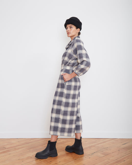 Lin Trousers in Grey Plaid