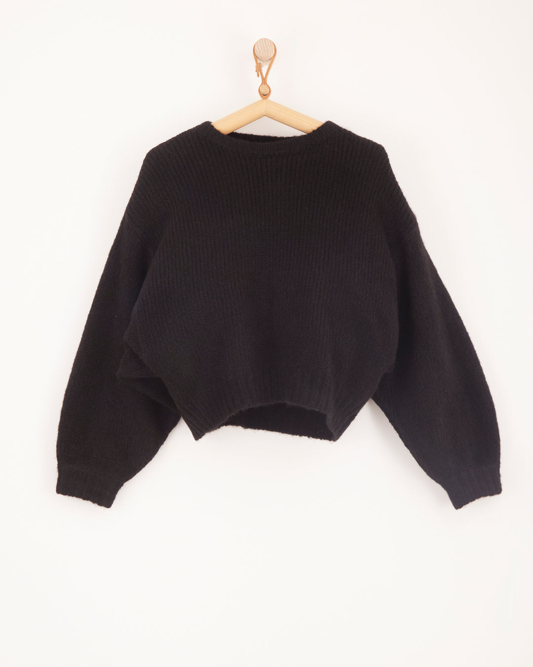 Balloon Sleeve Crop Sweater