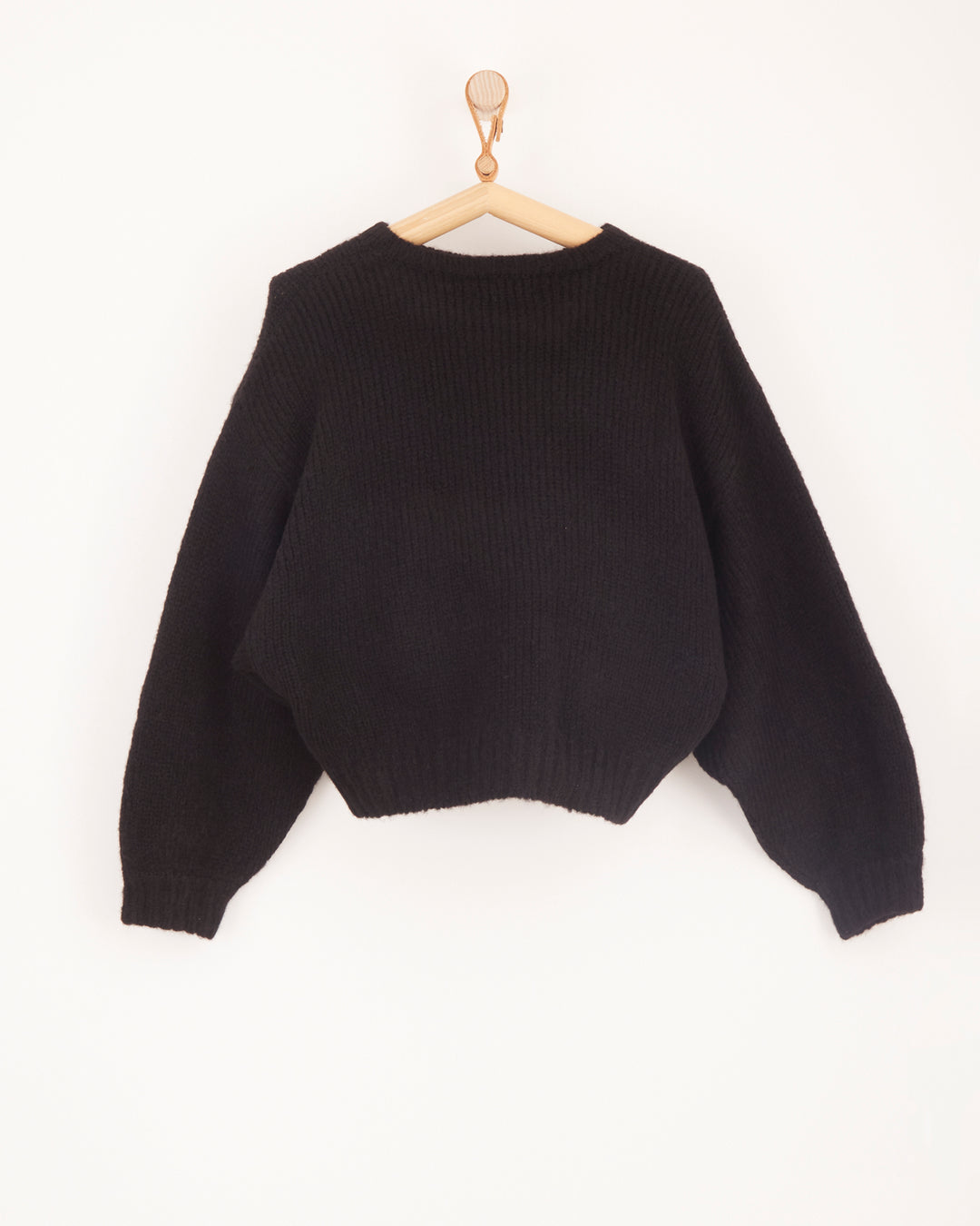 Balloon Sleeve Sweater in Black Atelier Delphine At Land