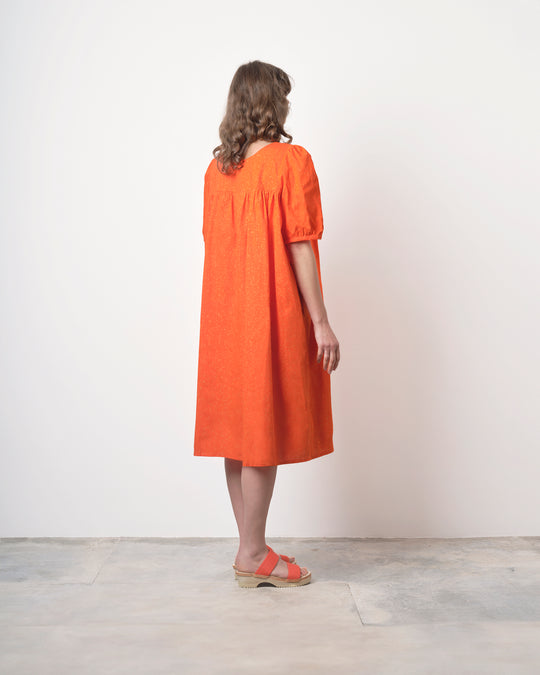 Sakina Short Sleeve Dress in Orange Speckle