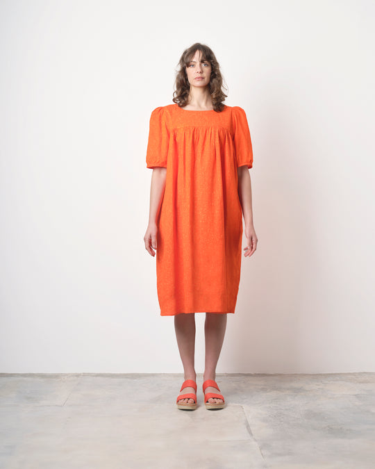 Sakina Short Sleeve Dress in Orange Speckle