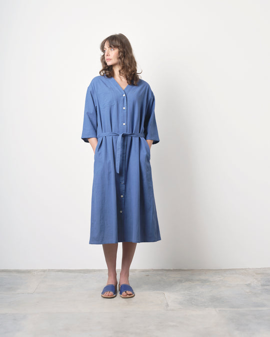 Ajay Dress in Dusty Blue