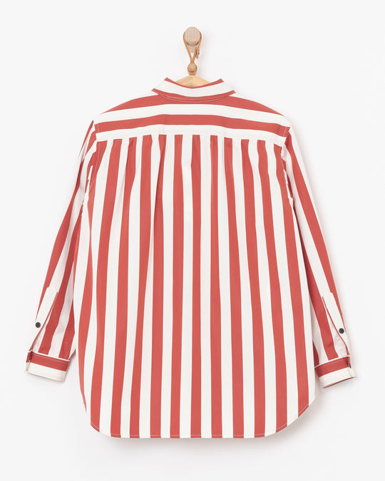Oversized Shirt in Red Stripe