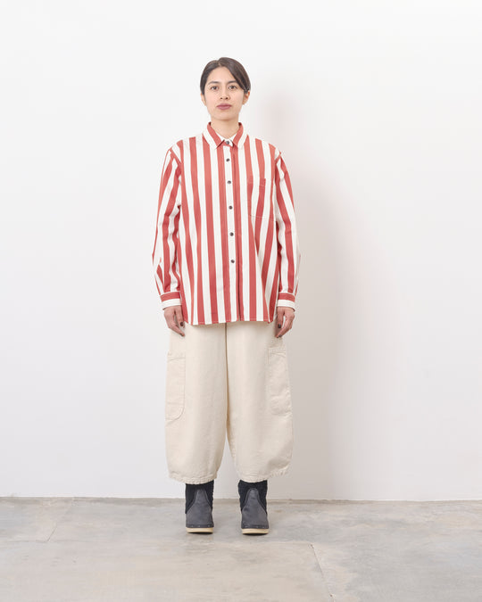 Oversized Shirt in Red Stripe