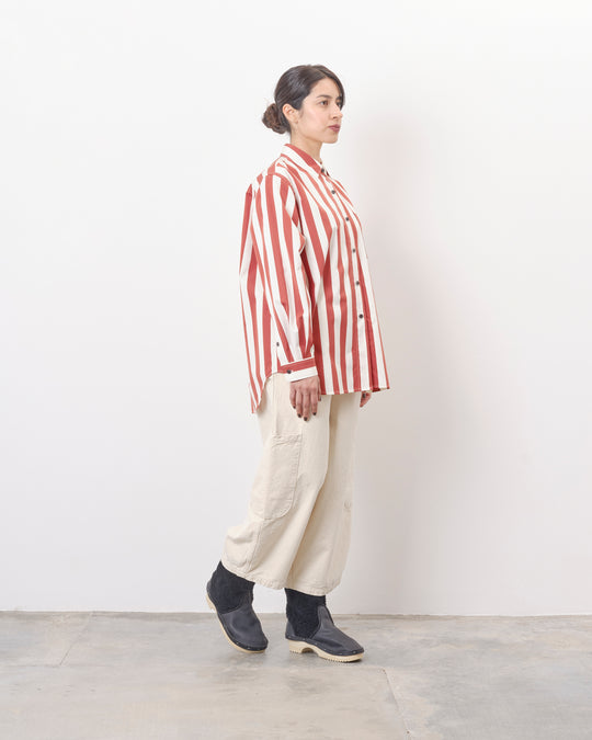 Oversized Shirt in Red Stripe