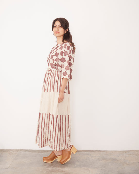 Double Layered Skirt in Stripe Print