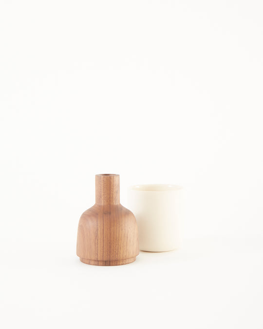 Ada Marais Vase in Stoneware/Walnut