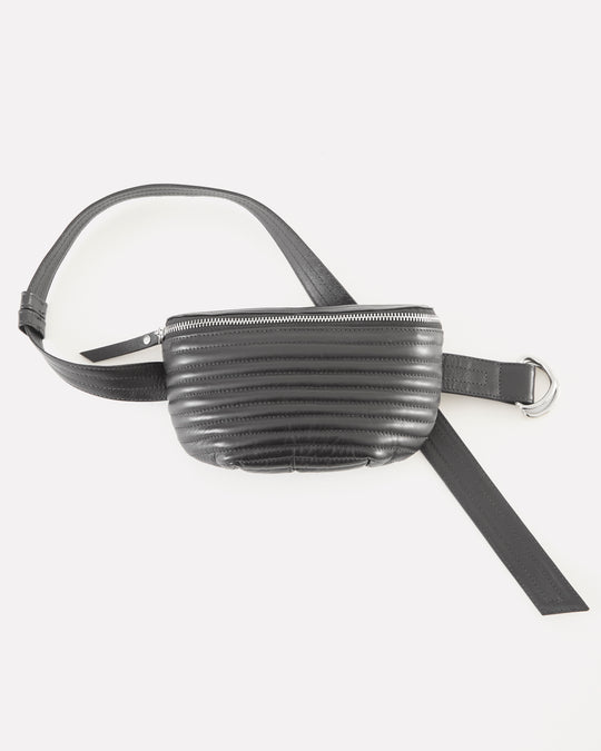 Ribbed Belt Bag in Black