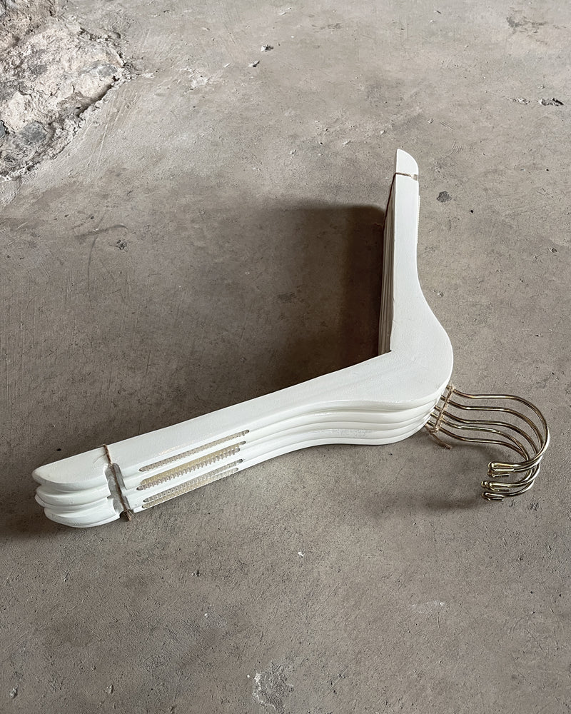White Wood Shirt Hangers 5 Pack