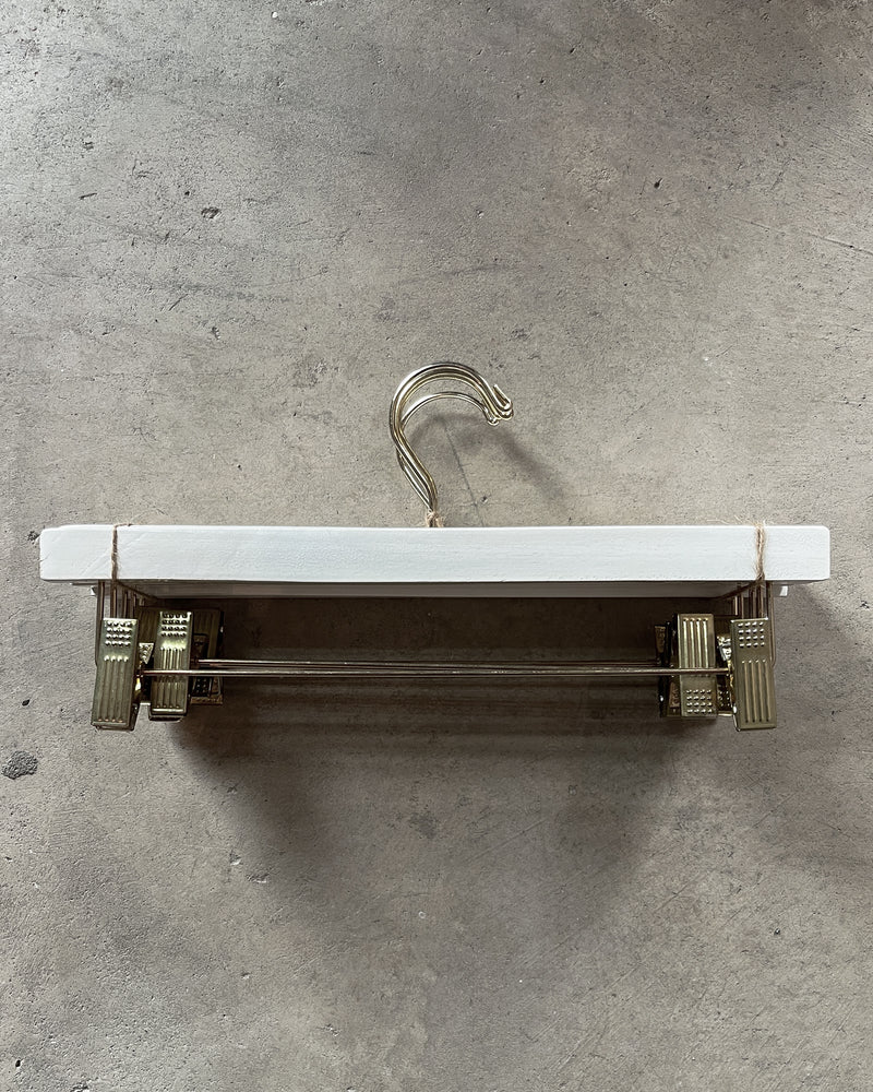 White Wood Pants Hangers 5 Pack