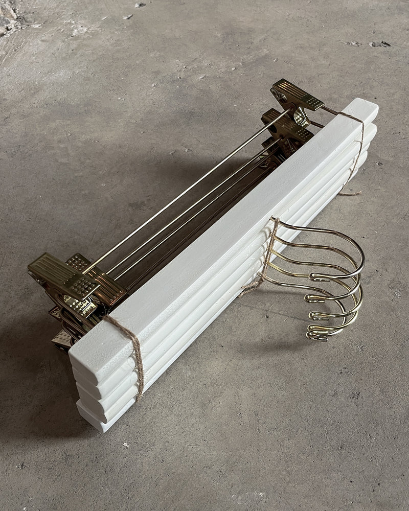 White Wood Pants Hangers 5 Pack