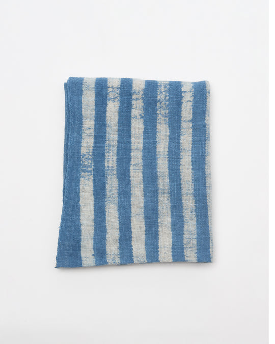 Woven Blanket Towel in Indigo Stripe