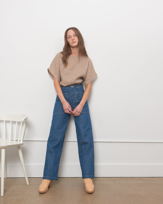 Brancusi Pant in Green Cast Indigo